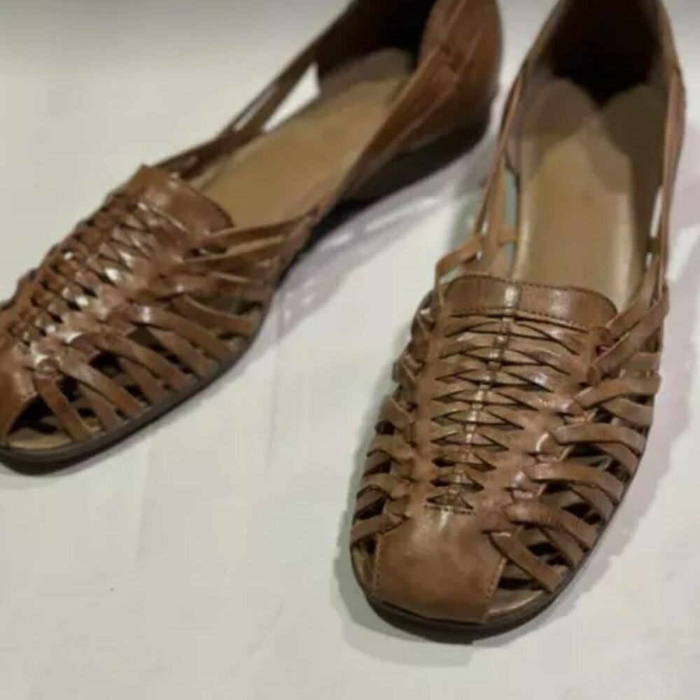 Naturalizer Leather Woven Flats - New Women | Color: Brown | Size: 11